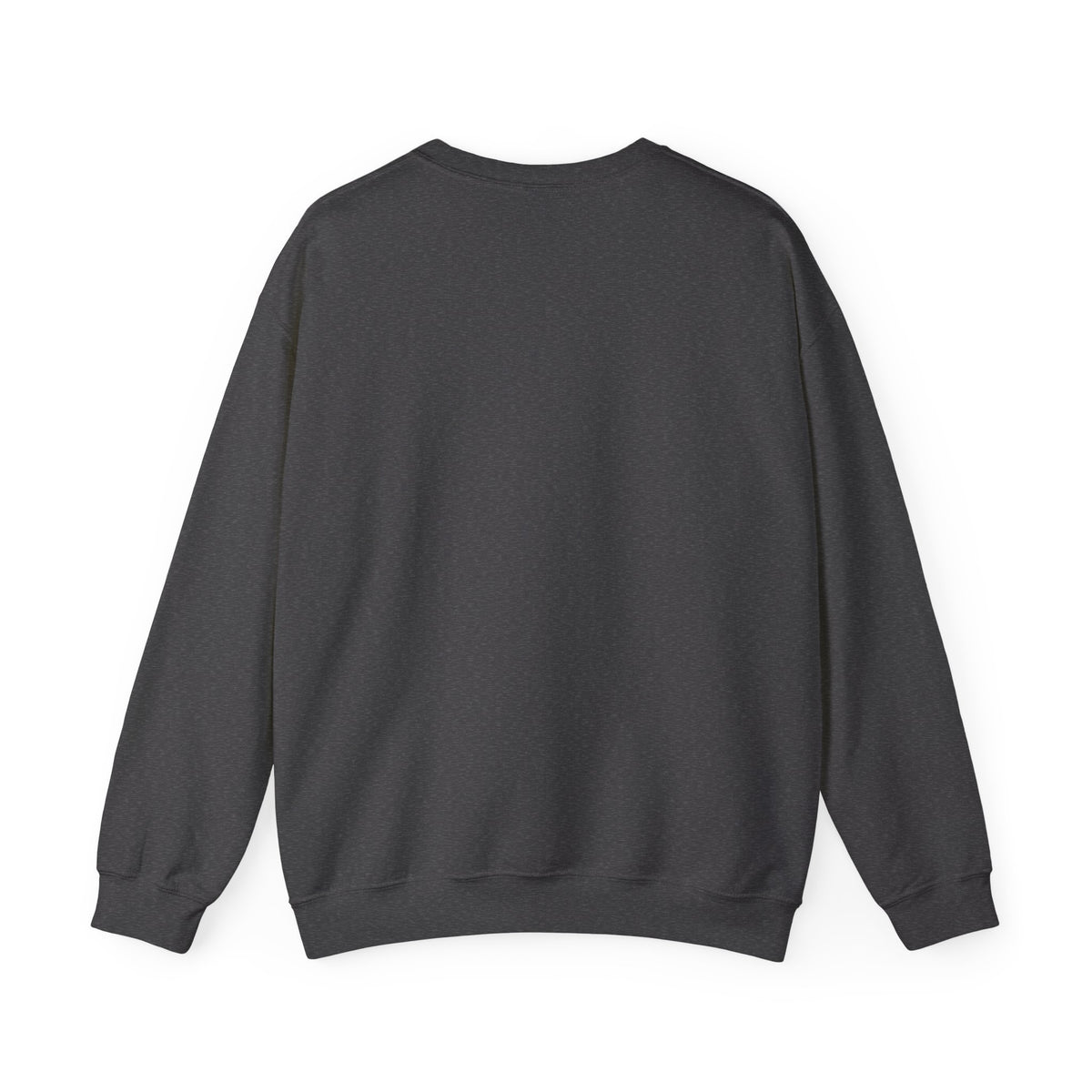 Girl Gang Camo Lettering Sweatshirt, dark heather, back view flat lay