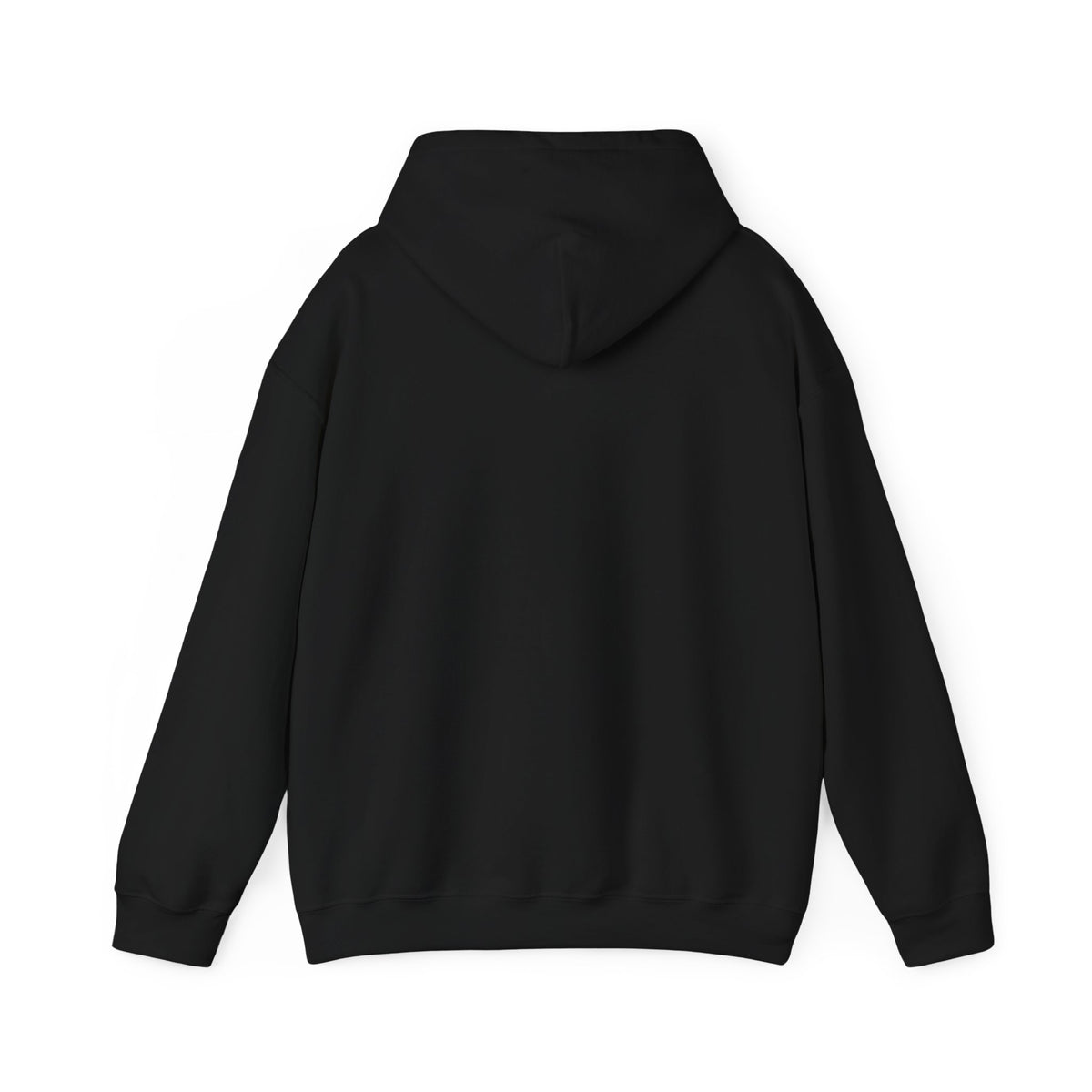 Camo Lettering Girl Gang Hoodie, Black, back view, plain hoodie