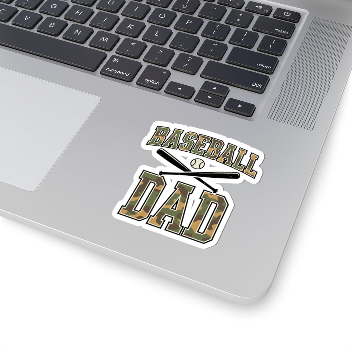 Baseball Dad Camo Lettering Sticker | Kiss-Cut Vinyl Sticker