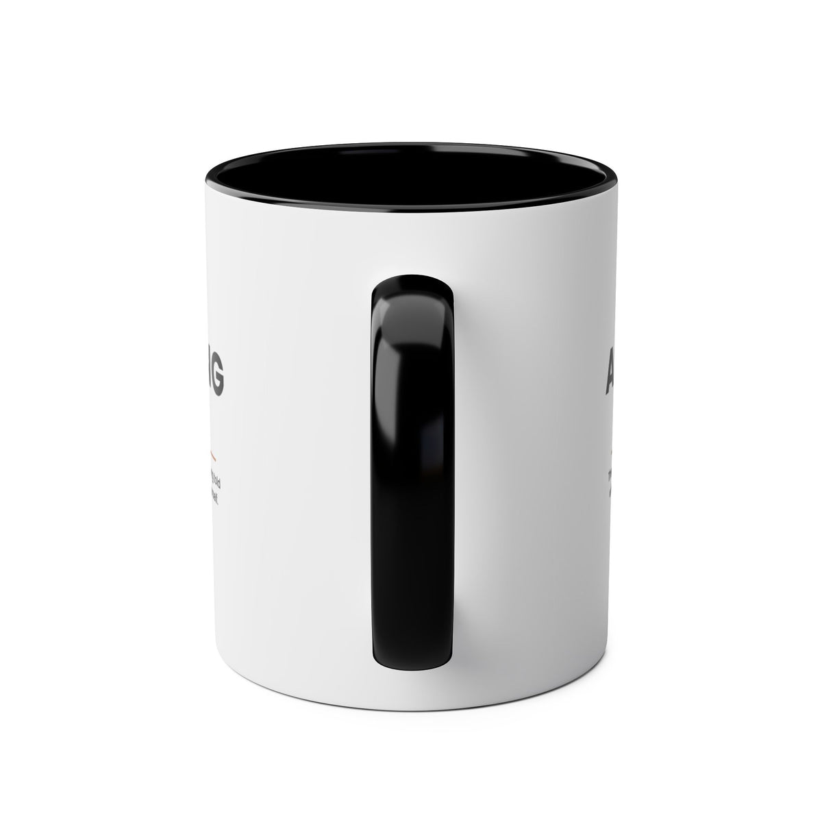 Adulting Definition Coffee Mug, Black, angled product photo