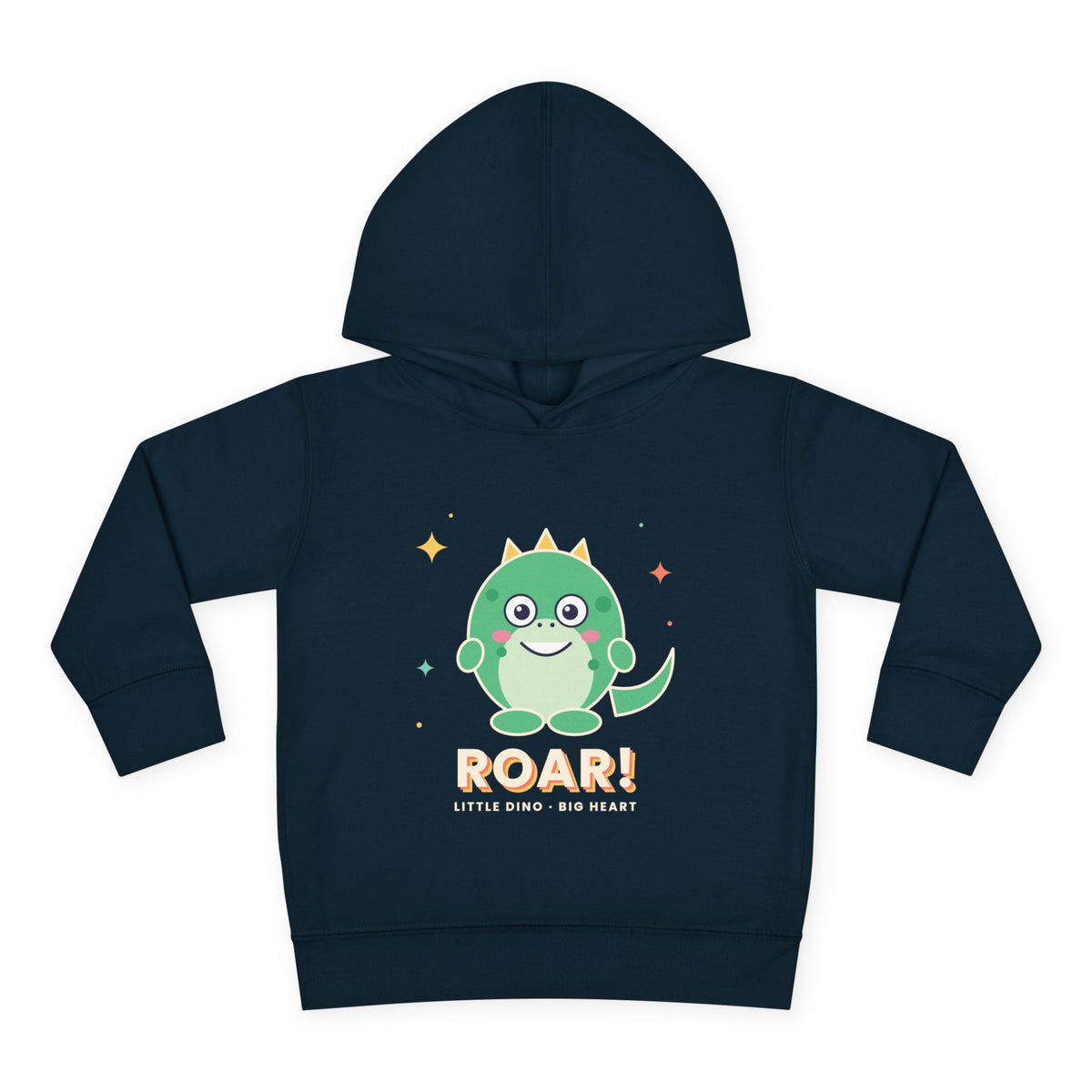 Toddler Hoodie - Cute Green Dinosaur ROAR! Pullover for Babies & Toddlers, Navy, product photo