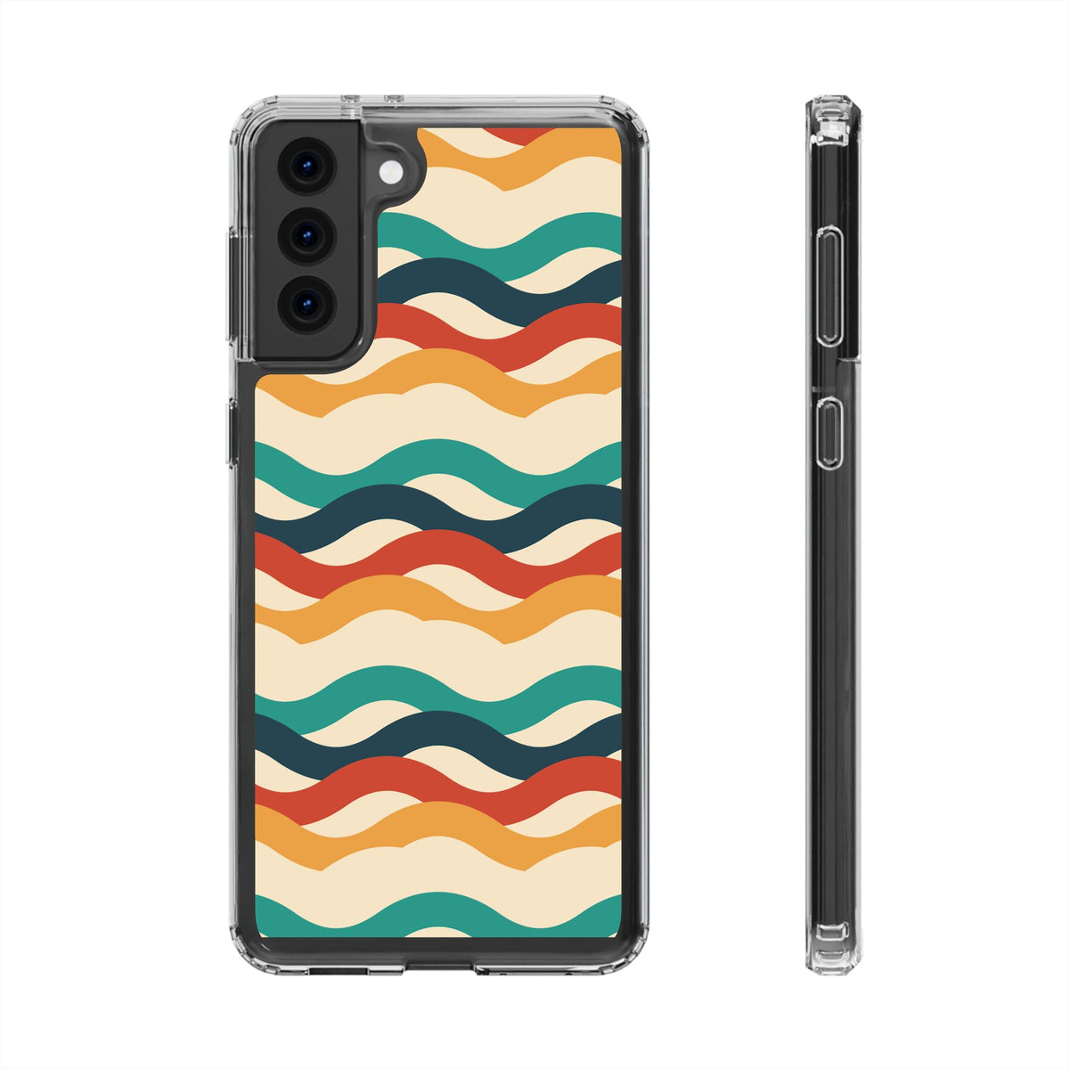 Retro wave clear impact-resistant phone case, product photo 7