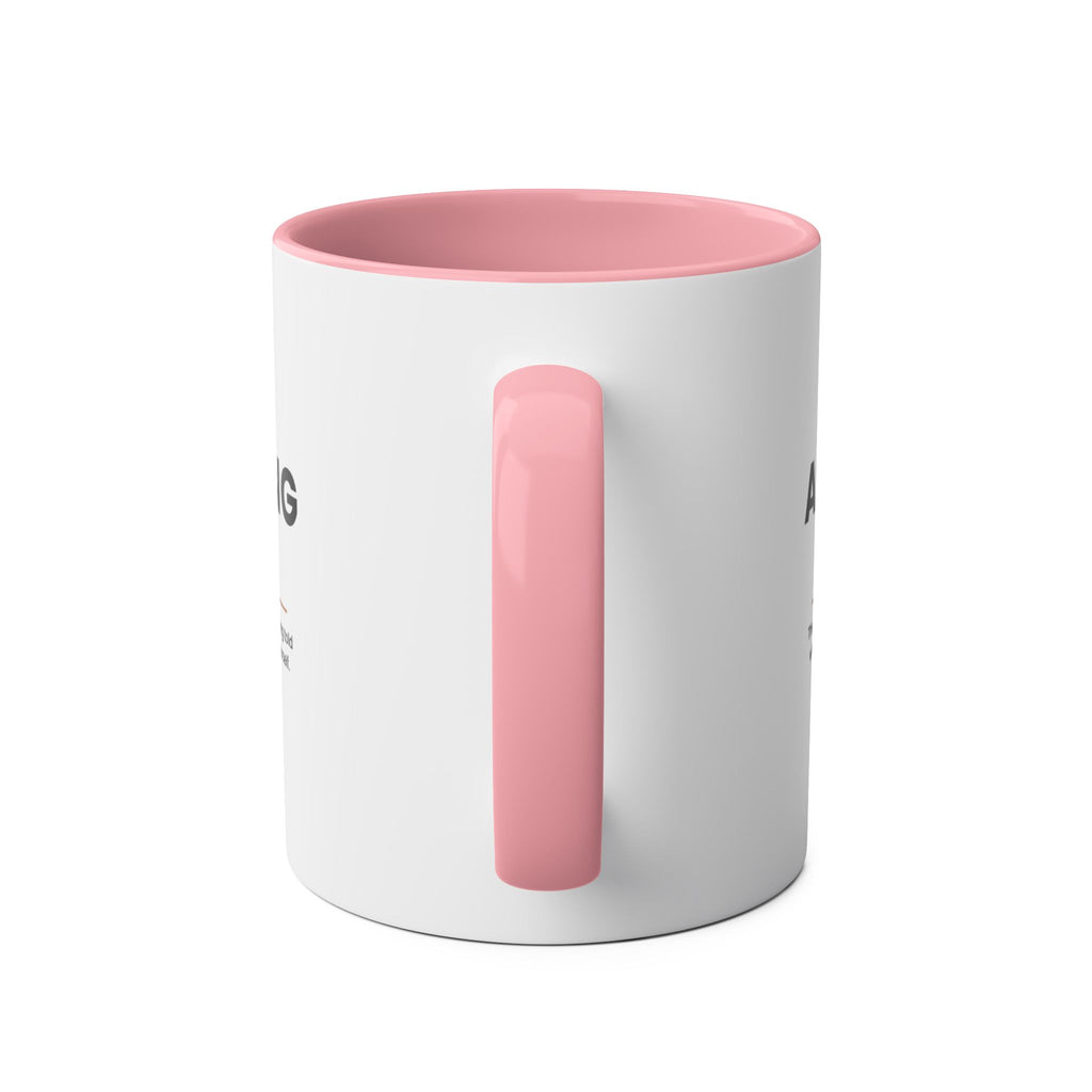 Adulting Definition Coffee Mug, Pink, lifestyle photo
