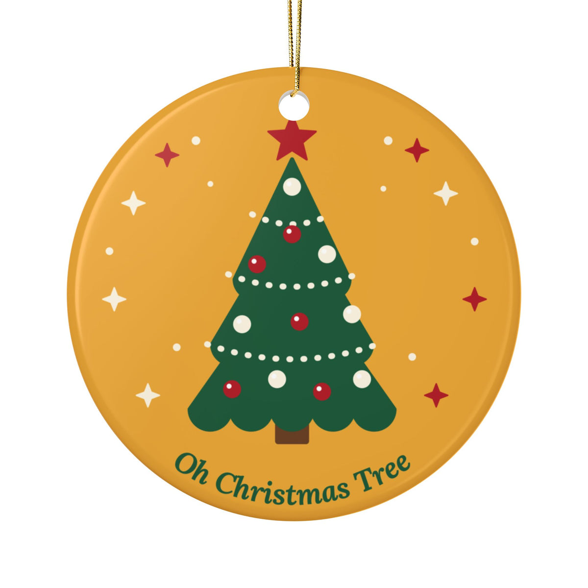 Oh Christmas Tree ceramic ornament, product photo 2