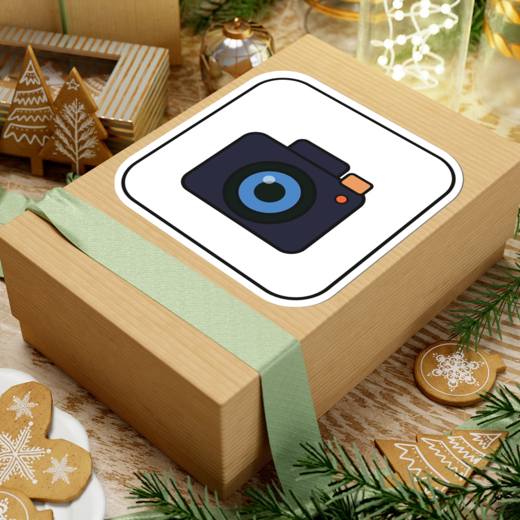 Camera Icon Kiss-Cut Sticker — Minimal Photography Laptop Decal