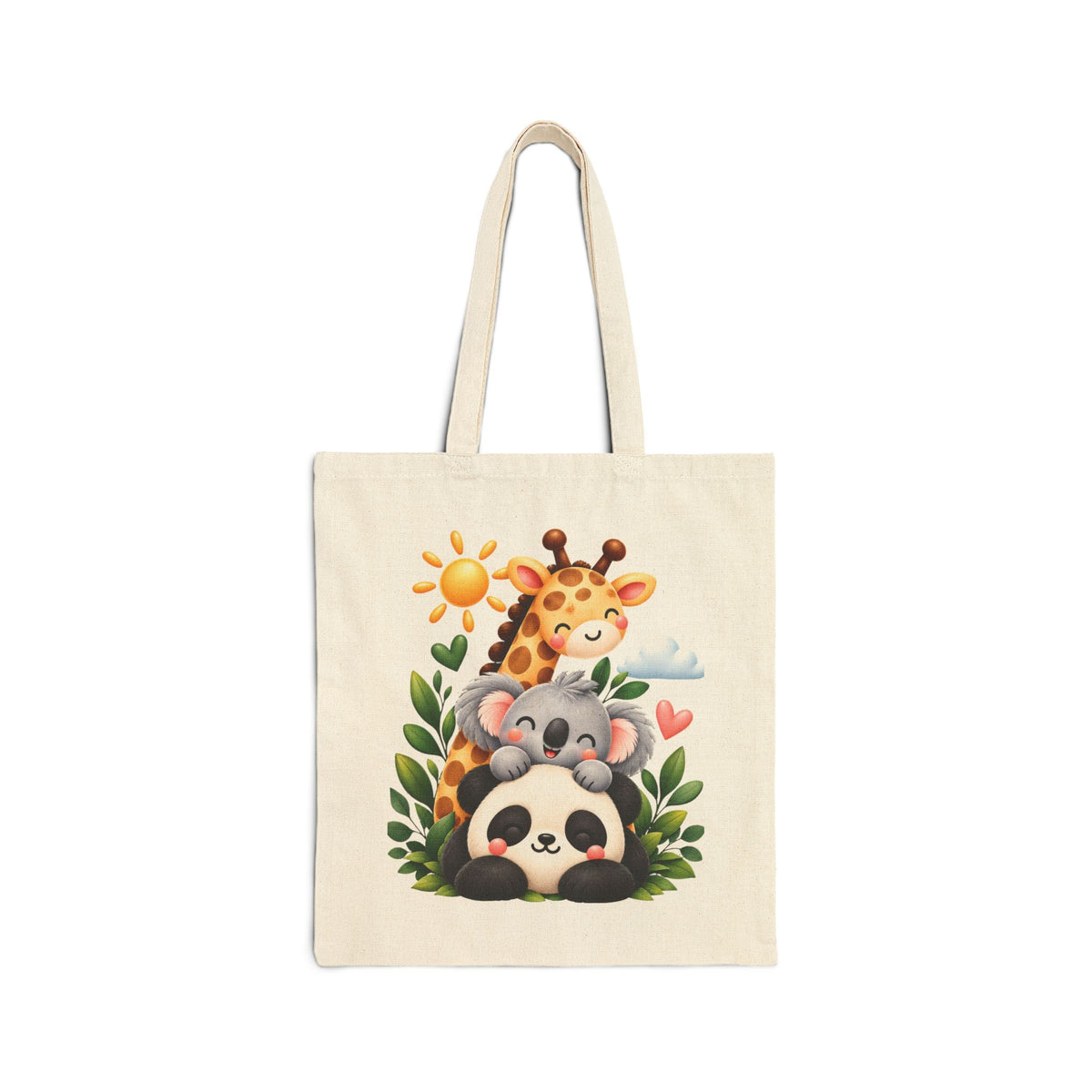 Animal Stack cotton canvas tote bag, product photo 2