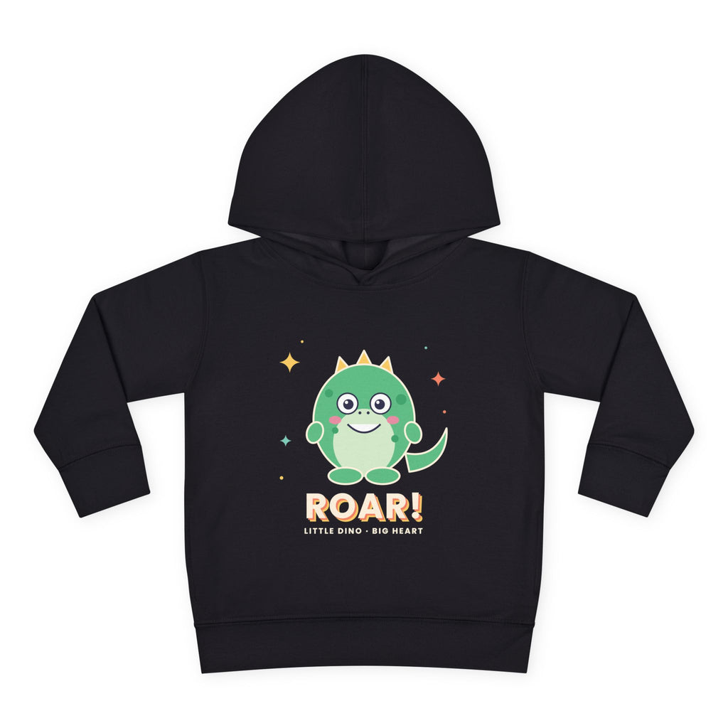 Toddler Hoodie - Cute Green Dinosaur ROAR! Pullover for Babies & Toddlers, Black, product photo
