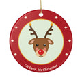 Reindeer ceramic Christmas ornament, product photo 1