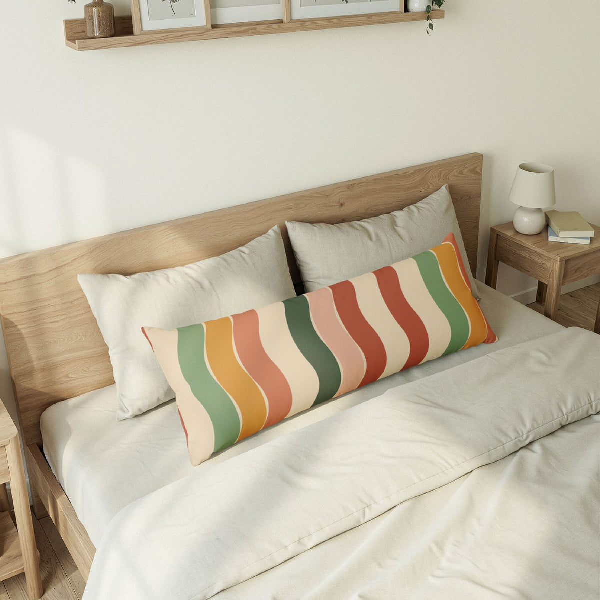 Retro Wavy Stripes body pillow, product photo 1