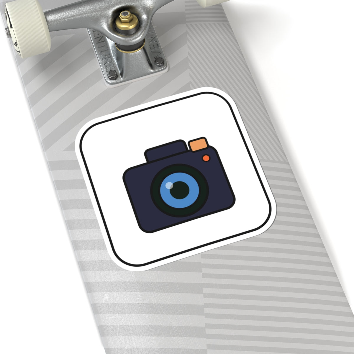 Camera Icon Kiss-Cut Sticker — Minimal Photography Laptop Decal