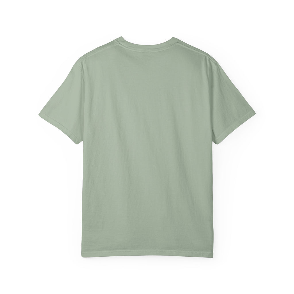 OFF DUTY Graphic T-Shirt, bay, shown from the back to highlight the plain crewneck fabric color.