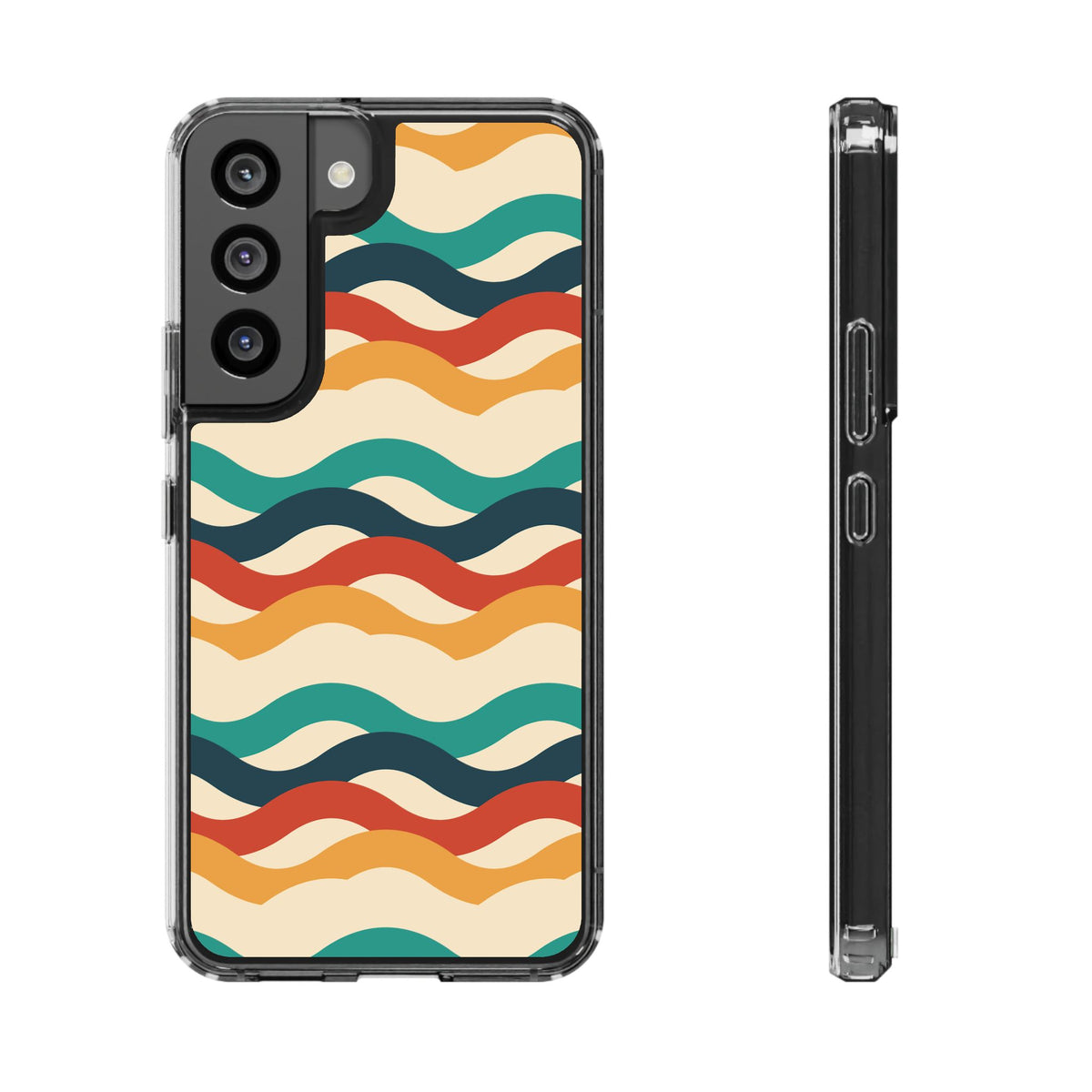Retro wave clear impact-resistant phone case, product photo 9
