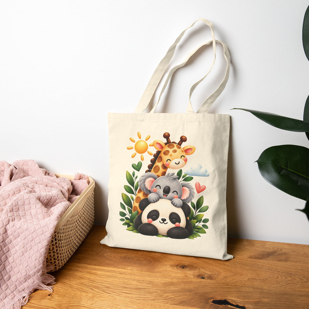 Animal Stack cotton canvas tote bag, product photo 5