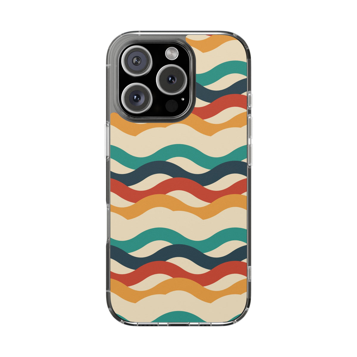 Retro wave clear impact-resistant phone case, product photo 24