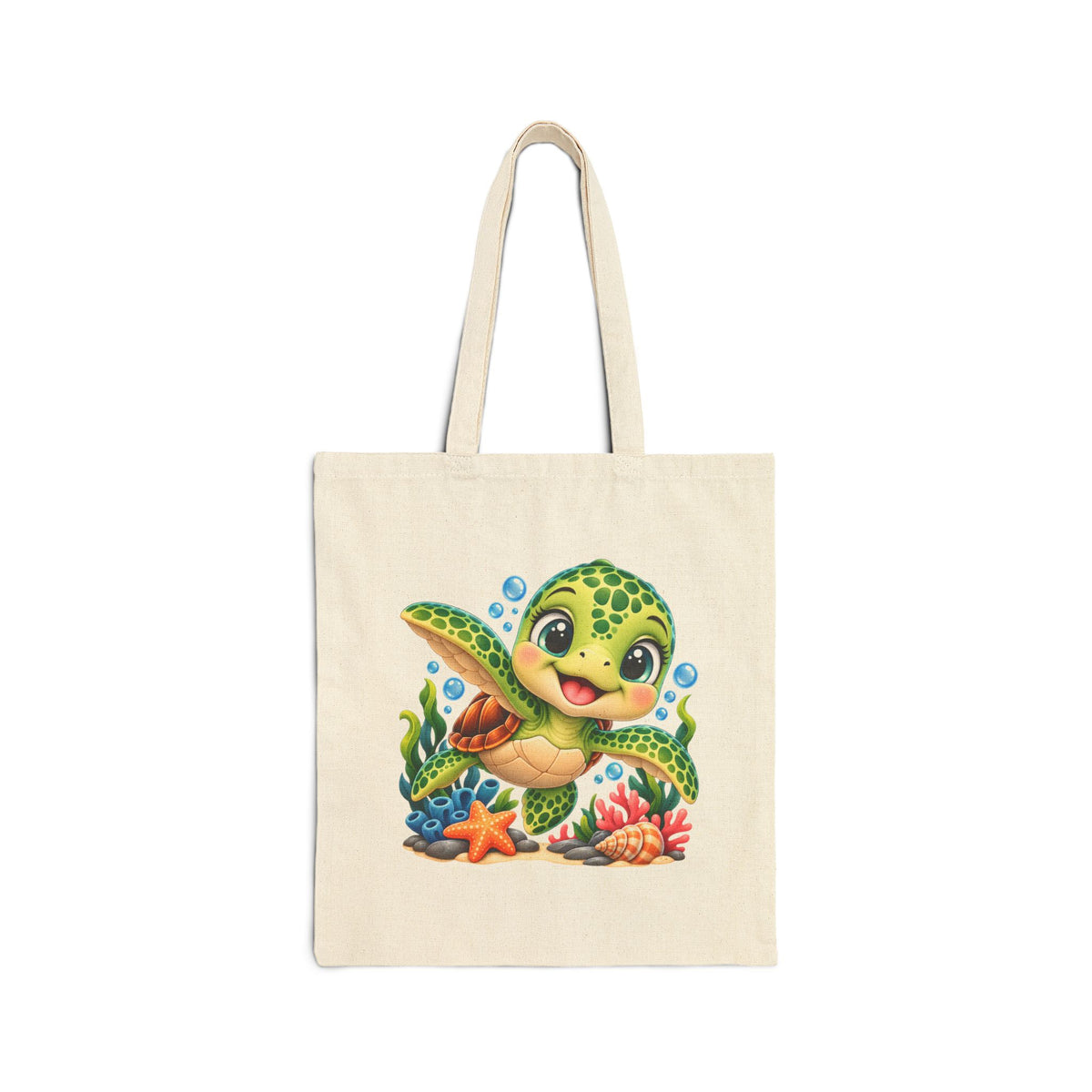 Cute Sea Turtle canvas tote bag, product photo 1