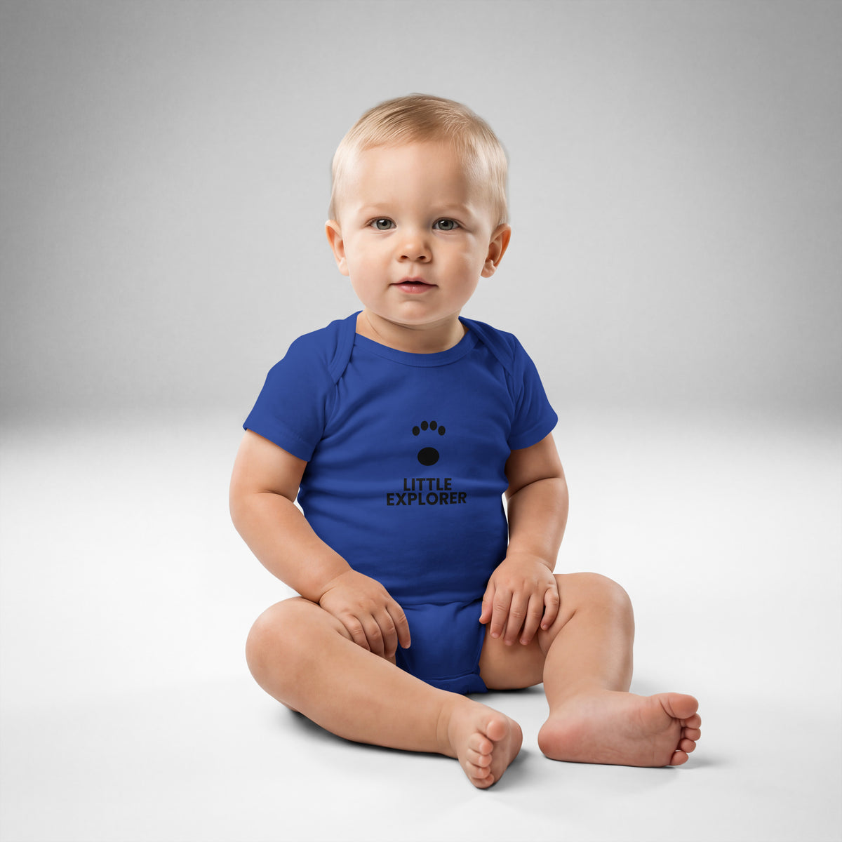 Little Explorer - Baby Jersey Bodysuit, Royal, front view