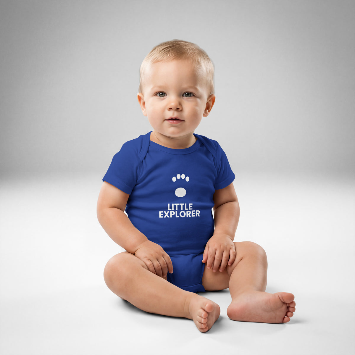 Little Explorer - Baby Jersey Bodysuit, Royal, front view