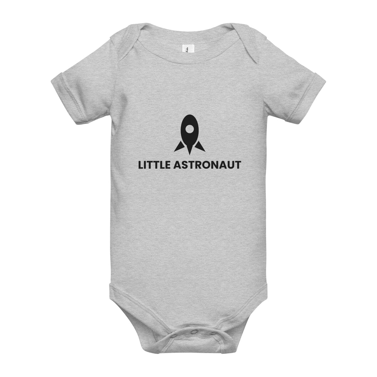 Little Astronaut - Baby Short Sleeve One Piece, Athletic Heather, front view