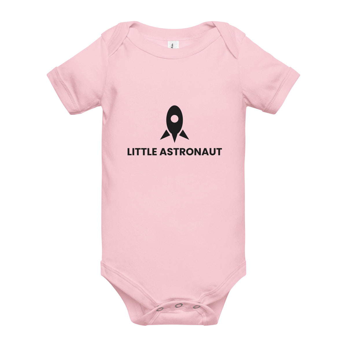 Little Astronaut - Baby Short Sleeve One Piece, Pink, front view
