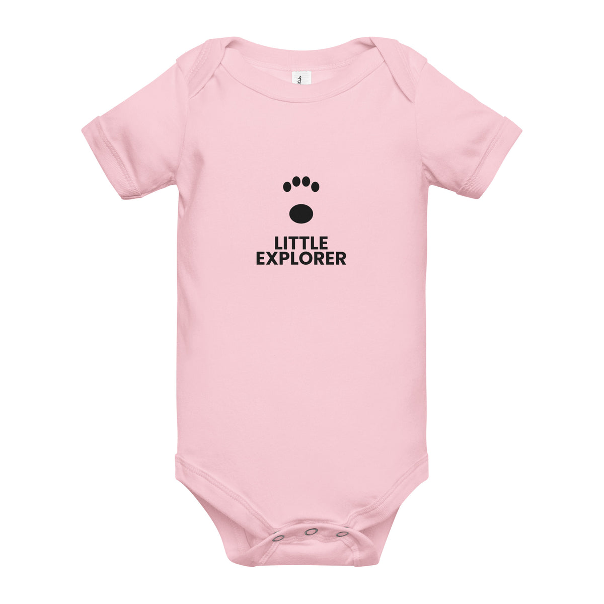 Little Explorer - Baby Short Sleeve One Piece, Pink, front view