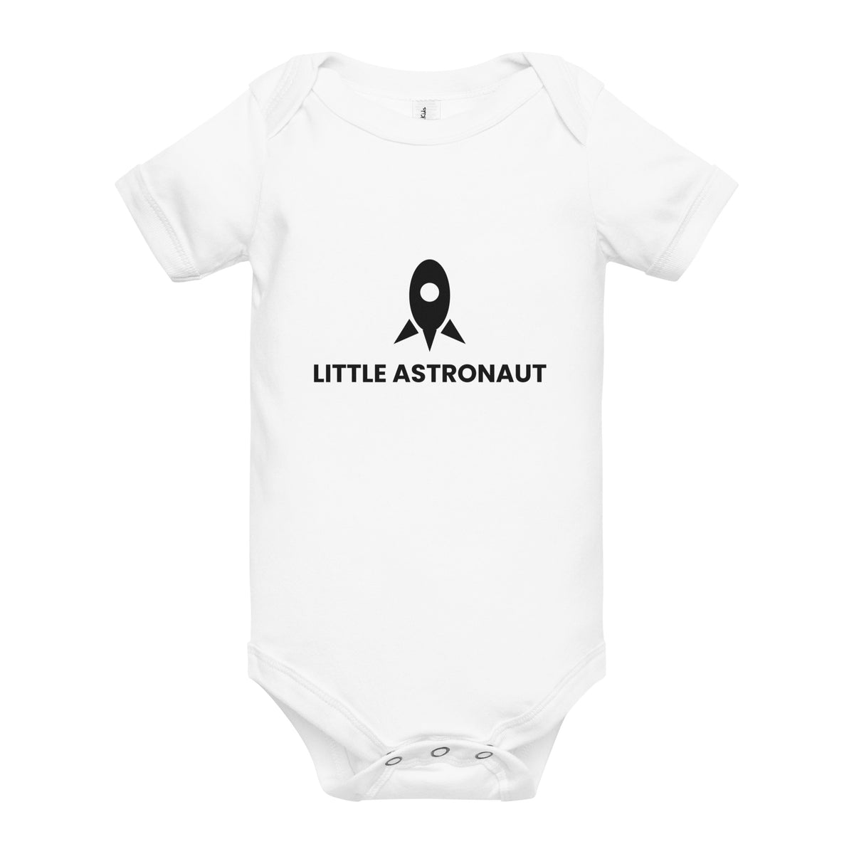 Little Astronaut - Baby Short Sleeve One Piece, White, front view