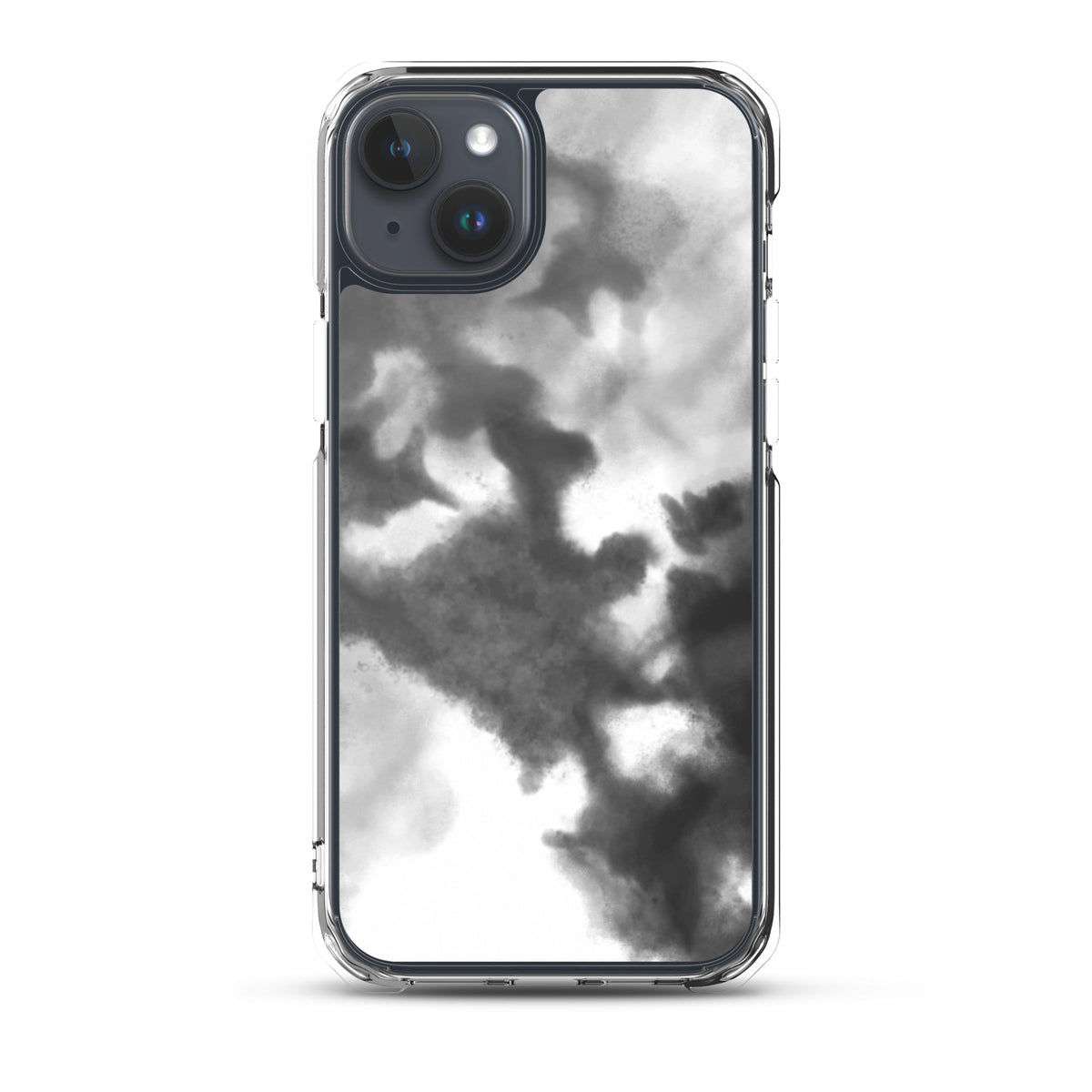 Black/Grey Gradient MagSafe® clear case for iPhone®, iPhone 15 Plus, front view