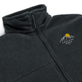 Close-up of the fabric detail on the black Columbia fleece jacket