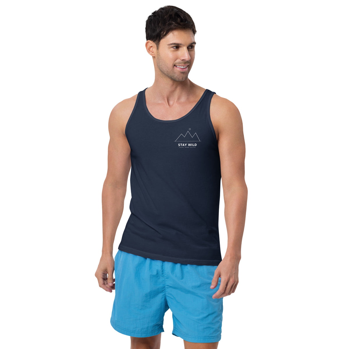 Stay Wild - Unisex Tank Top, Navy, front view