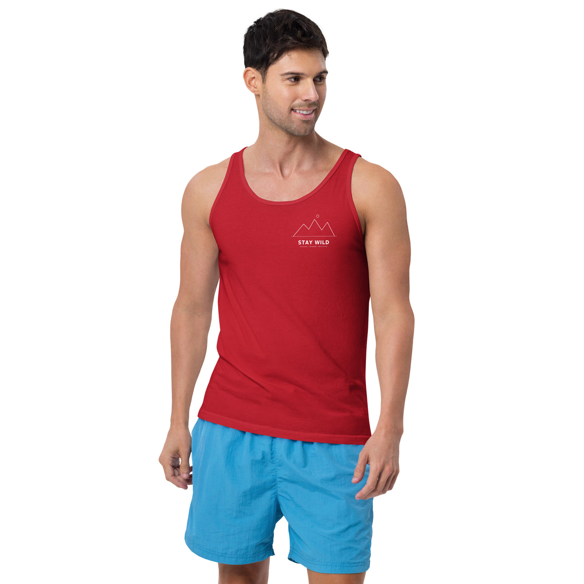 Stay Wild - Unisex Tank Top, Red, front view